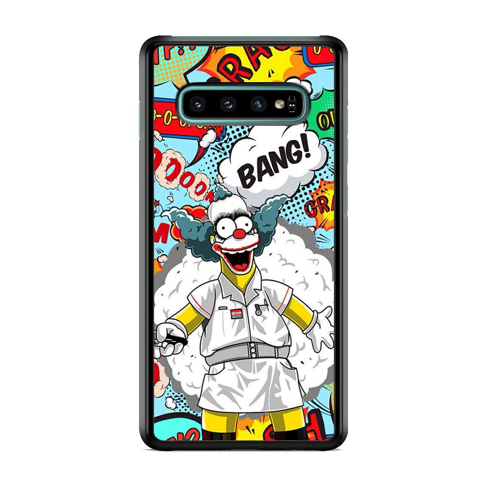 Krusty Joker Bang Samsung Galaxy S10 Plus Case-Rubber White (2D Case)-Oxvistore