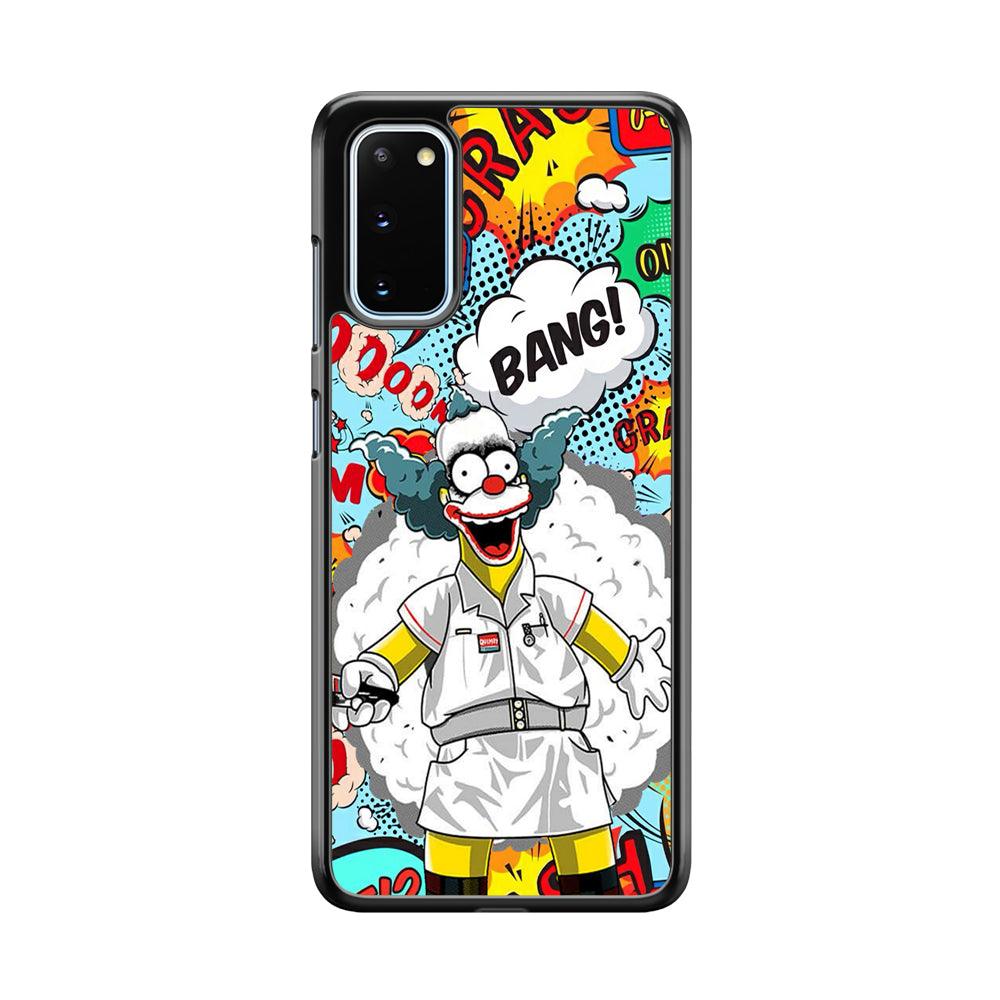 Krusty Joker Bang Samsung Galaxy S20 Case-Rubber White (2D Case)-Oxvistore