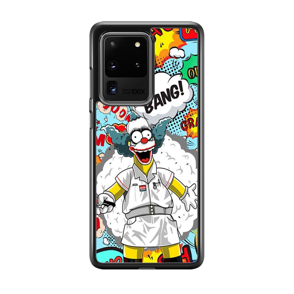 Krusty Joker Bang Samsung Galaxy S20 Ultra Case-Rubber White (2D Case)-Oxvistore