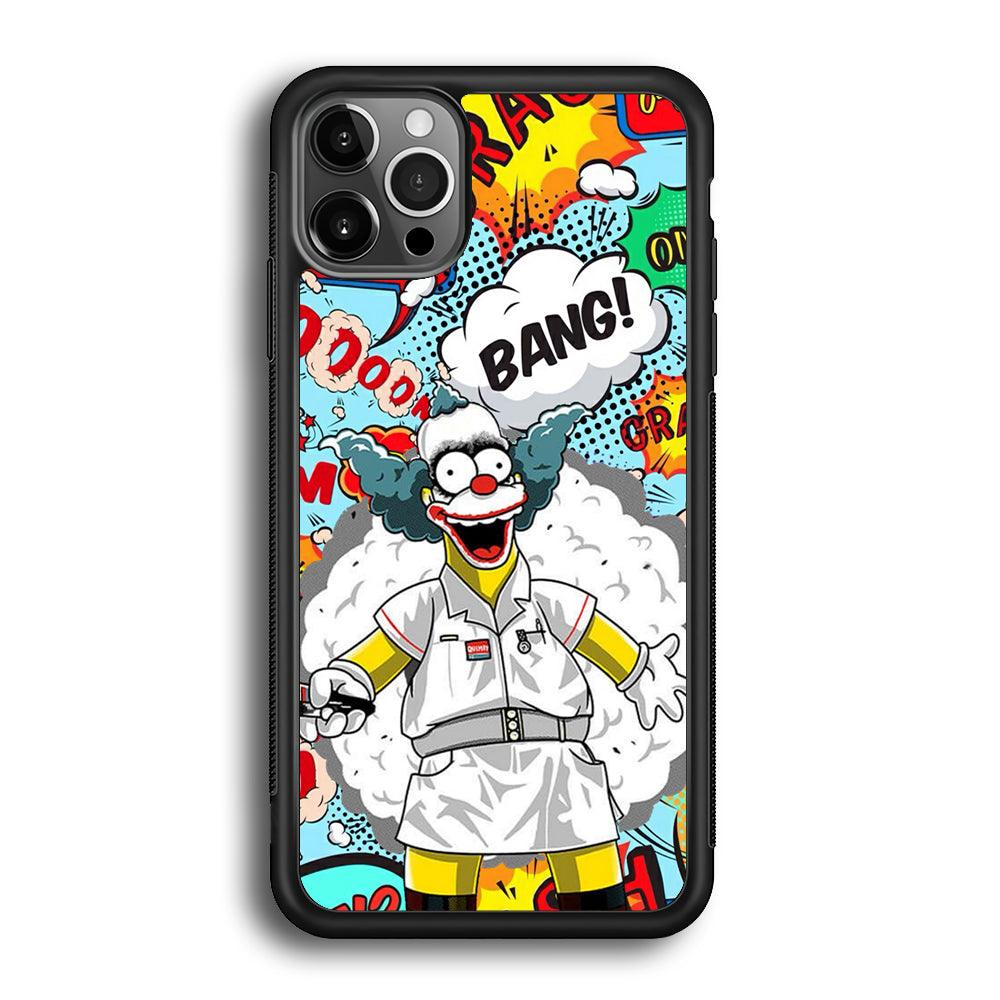 Krusty Joker Bang iPhone 12 Pro Max Case-Rubber Black (2D Case)-Oxvistore