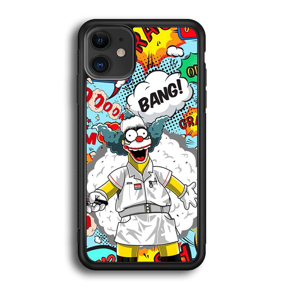 Krusty Joker Bang iPhone 11 Case-Rubber Black (2D Case)-Oxvistore