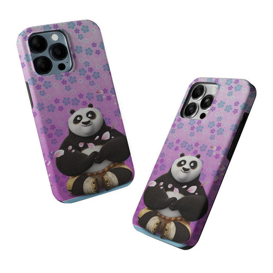 Kung Fu Panda Flower Background 2 in 1 Tough Phone Case-Oxvistore