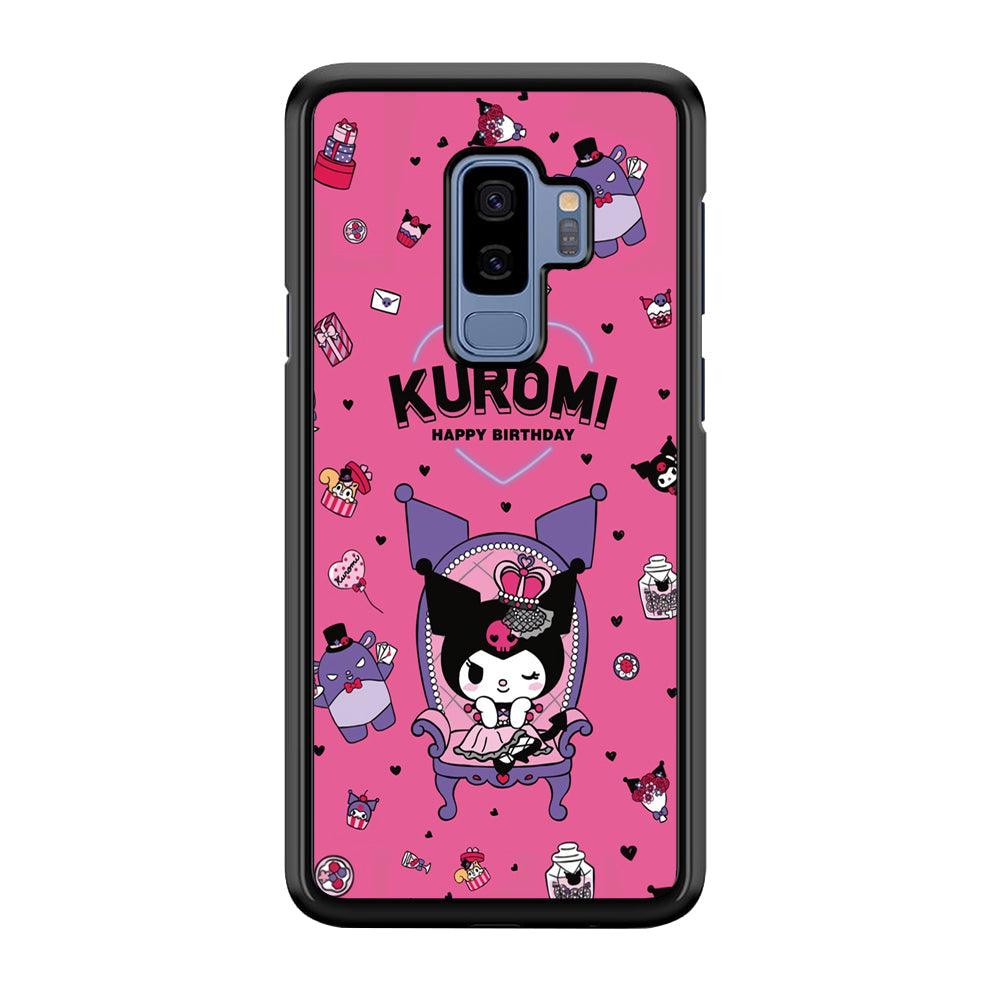 Kuromi Birthday Theme Samsung Galaxy S9 Plus Case-Rubber Black (2D Case)-Oxvistore