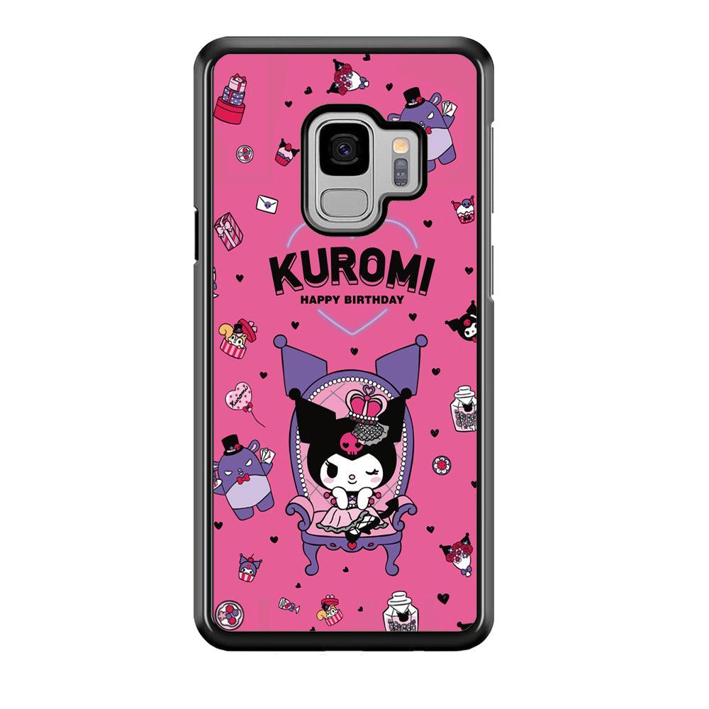 Kuromi Birthday Theme Samsung Galaxy S9 Case-Rubber Black (2D Case)-Oxvistore