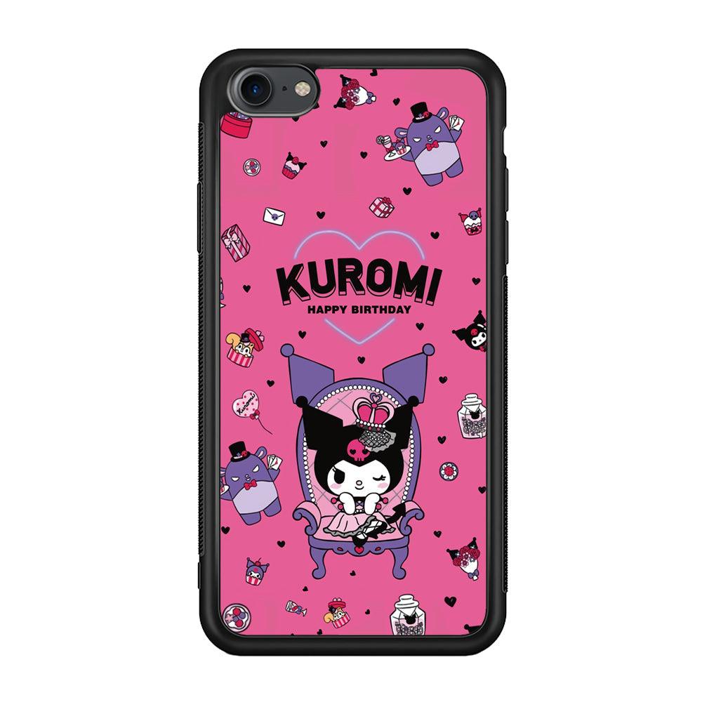 Kuromi Birthday Theme iPhone 8 Case-Rubber Black (2D Case)-Oxvistore