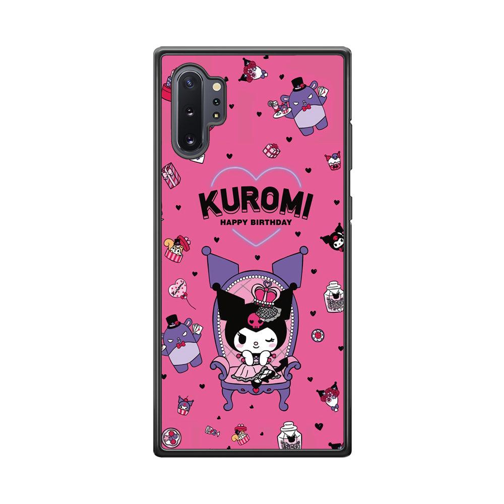 Kuromi Birthday Theme Samsung Galaxy Note 10 Plus Case-Rubber Black (2D Case)-Oxvistore