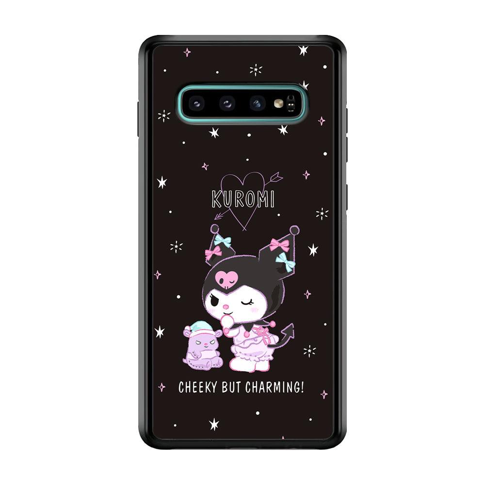 Kuromi Cheeky But Charming Samsung Galaxy S10 Plus Case-Rubber Black (2D Case)-Oxvistore