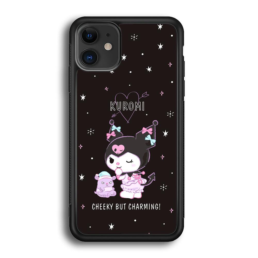 Kuromi Cheeky But Charming iPhone 12 Case-Rubber Black (2D Case)-Oxvistore