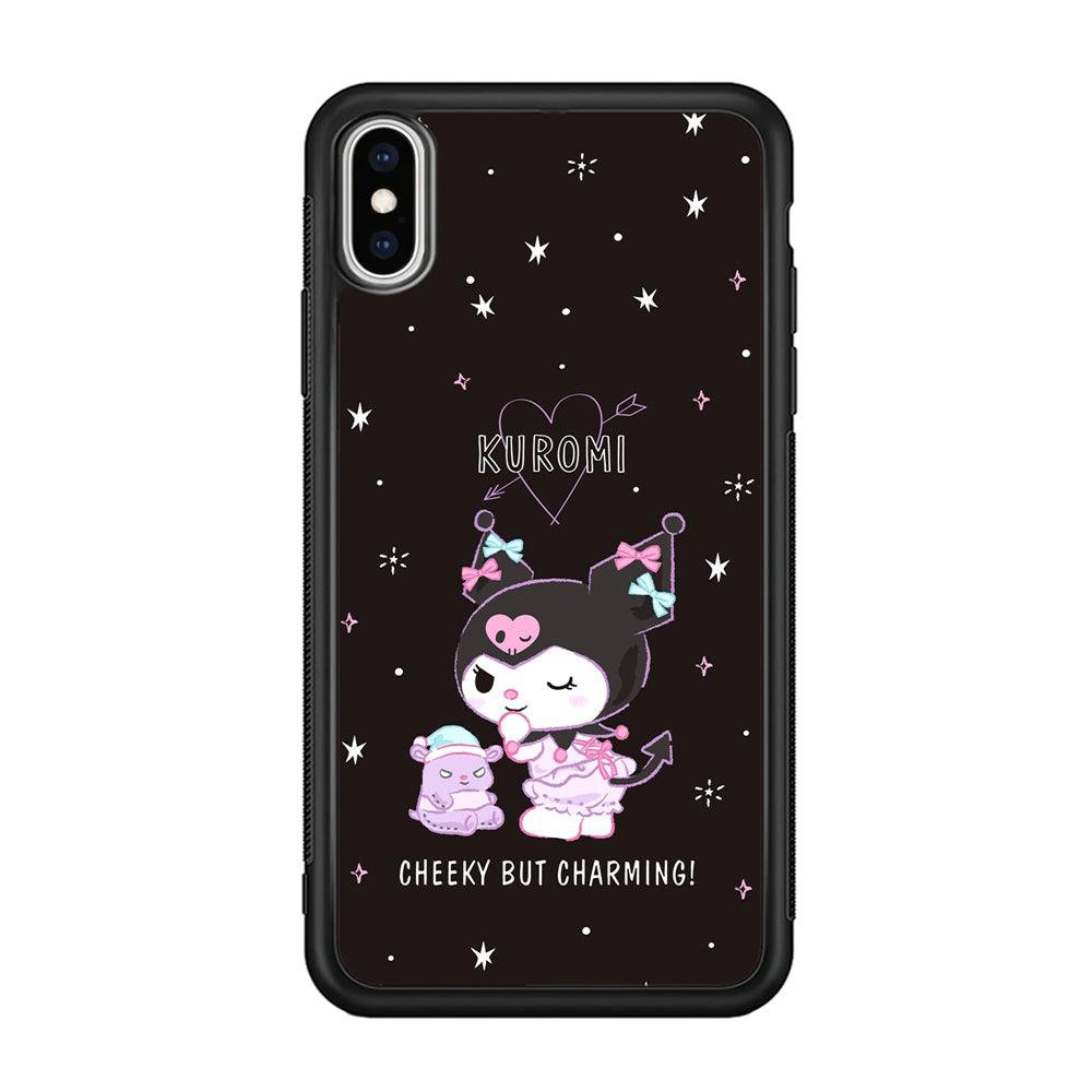 Kuromi Cheeky But Charming iPhone Xs Max Case-Rubber Black (2D Case)-Oxvistore