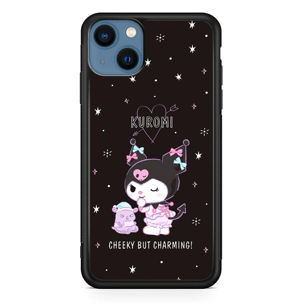 Kuromi Cheeky But Charming iPhone 15 Plus Case-Rubber Black (2D Case)-Oxvistore