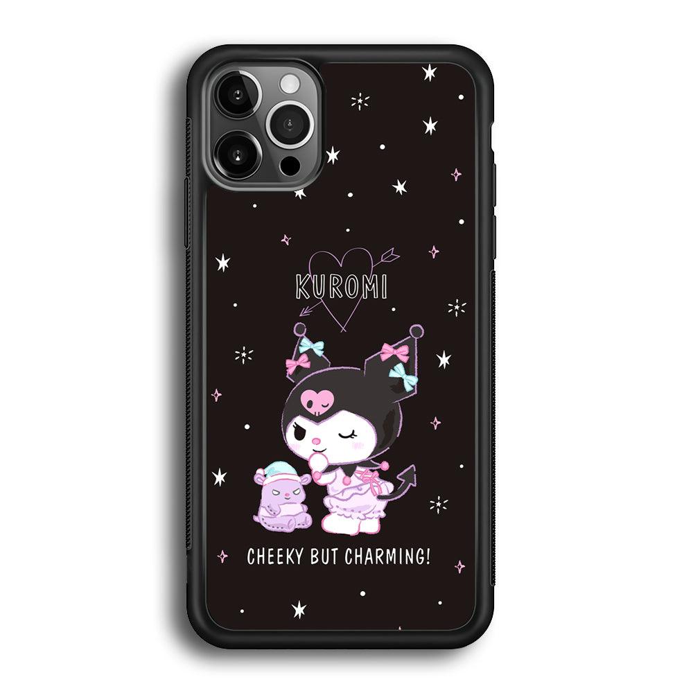 Kuromi Cheeky But Charming iPhone 12 Pro Max Case-Rubber Black (2D Case)-Oxvistore