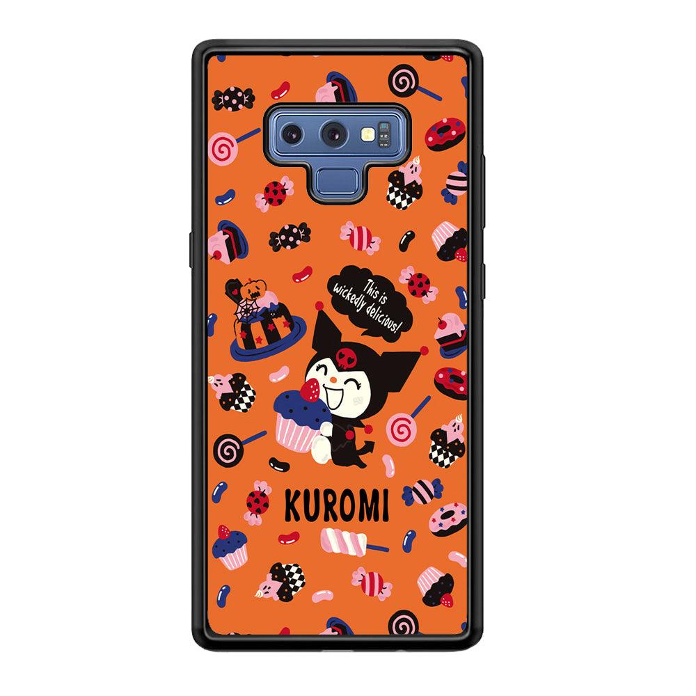 Kuromi Delicious Cake Samsung Galaxy Note 9 Case-Rubber Black (2D Case)-Oxvistore
