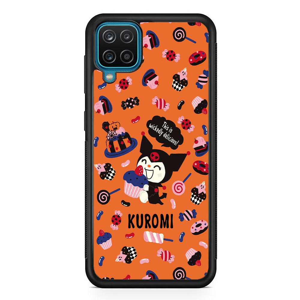 Kuromi Delicious Cake Samsung Galaxy A12 Case-Rubber Black (2D Case)-Oxvistore