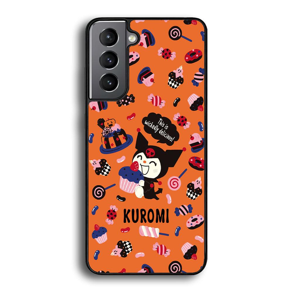 Kuromi Delicious Cake Samsung Galaxy S24 Plus Case-Rubber Black (2D Case)-Oxvistore