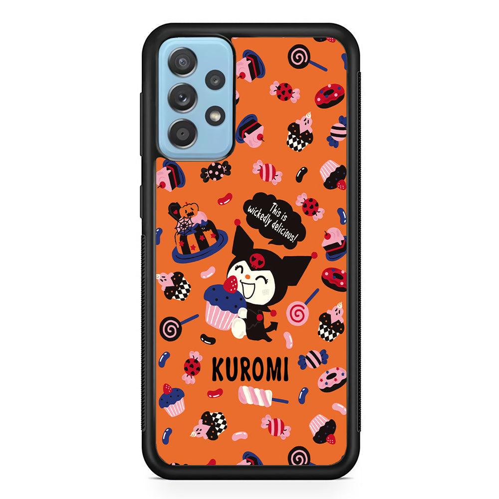 Kuromi Delicious Cake Samsung Galaxy A72 Case-Rubber Black (2D Case)-Oxvistore