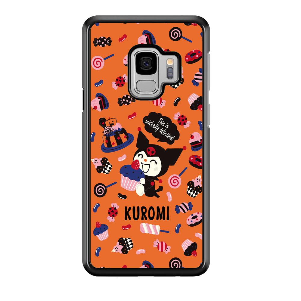 Kuromi Delicious Cake Samsung Galaxy S9 Case-Rubber Black (2D Case)-Oxvistore