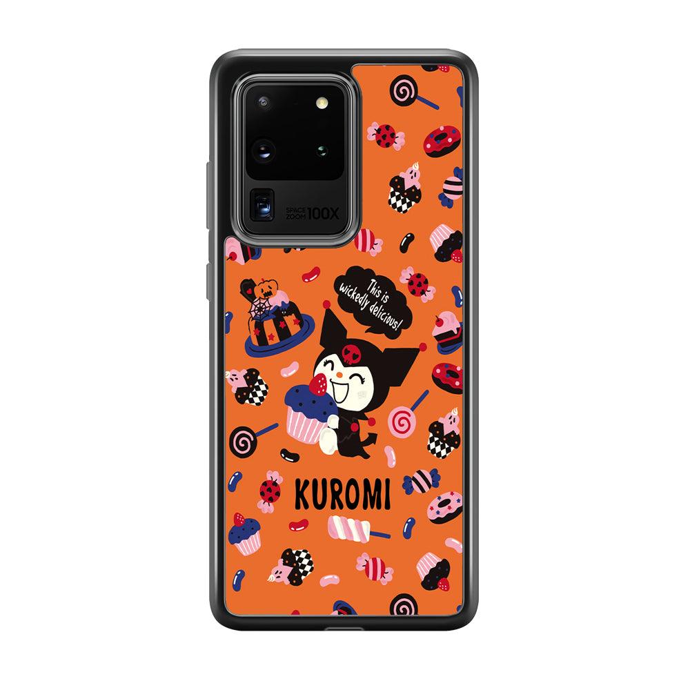 Kuromi Delicious Cake Samsung Galaxy S20 Ultra Case-Rubber Black (2D Case)-Oxvistore