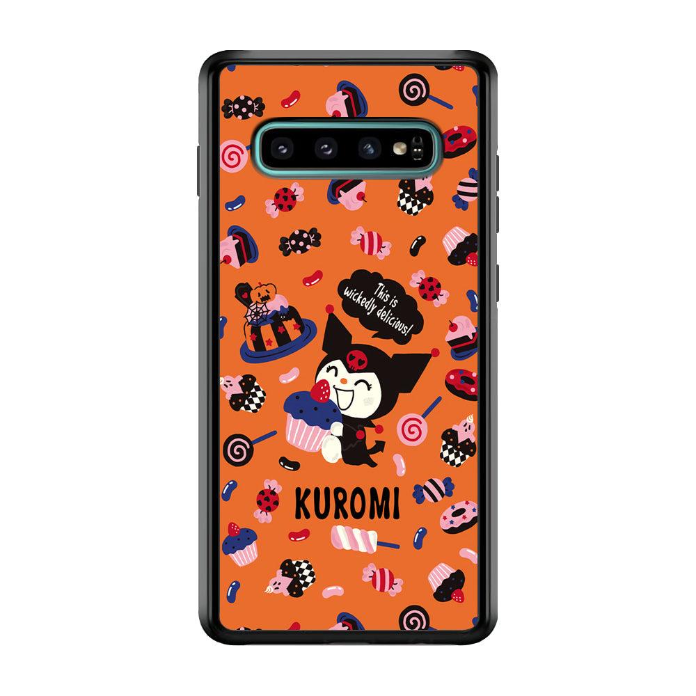 Kuromi Delicious Cake Samsung Galaxy S10 Case-Rubber Black (2D Case)-Oxvistore