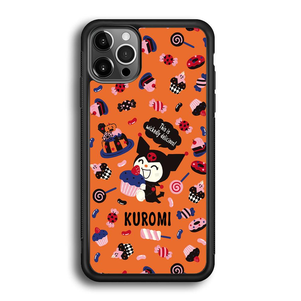 Kuromi Delicious Cake iPhone 12 Pro Max Case-Rubber Black (2D Case)-Oxvistore