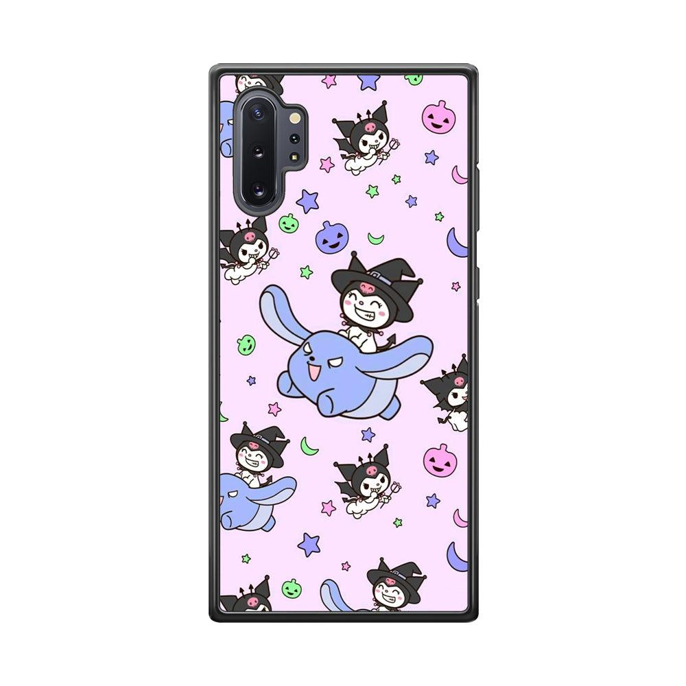 Kuromi Flying Partner Samsung Galaxy Note 10 Plus Case-Rubber Black (2D Case)-Oxvistore