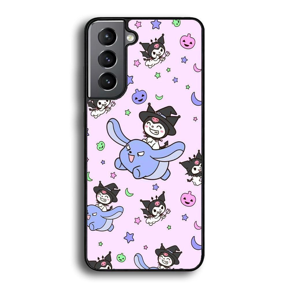 Kuromi Flying Partner Samsung Galaxy S24 Case-Rubber Black (2D Case)-Oxvistore
