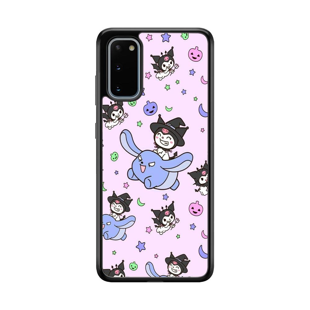 Kuromi Flying Partner Samsung Galaxy S20 Case-Rubber Black (2D Case)-Oxvistore