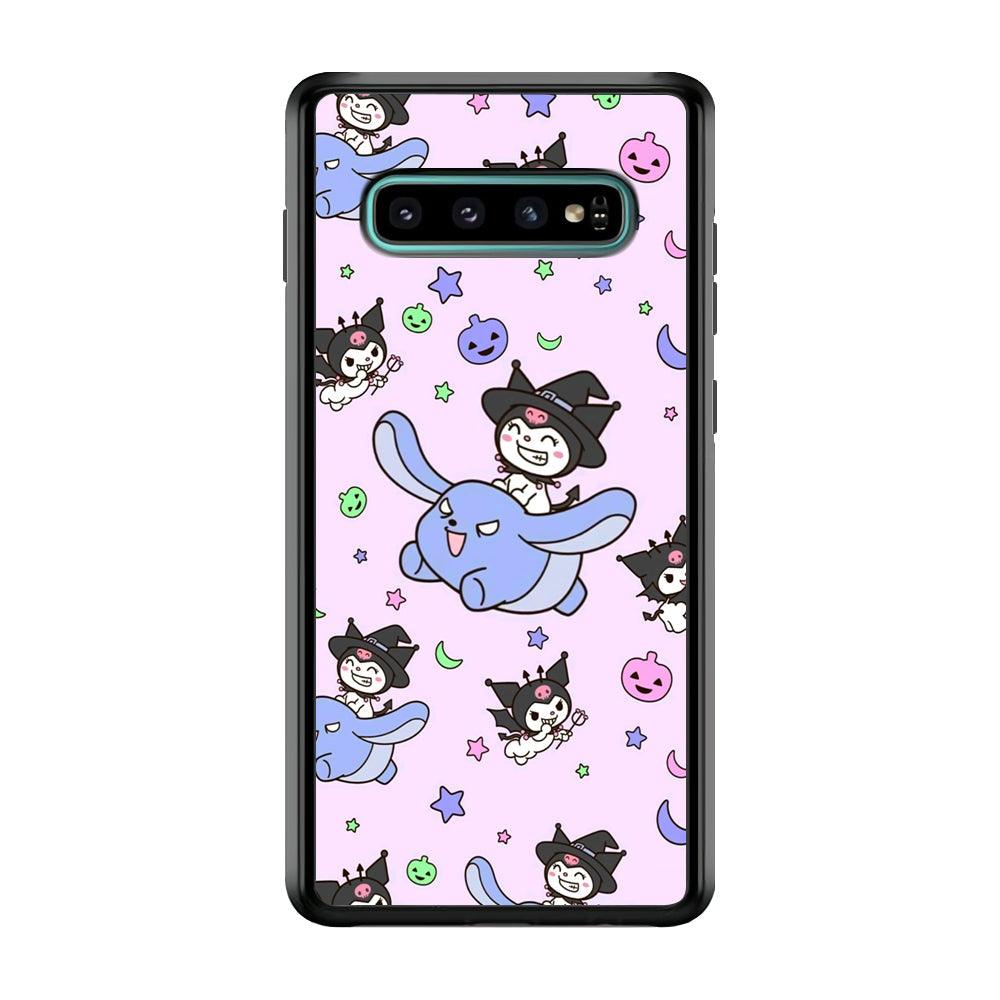 Kuromi Flying Partner Samsung Galaxy S10 Case-Rubber Black (2D Case)-Oxvistore