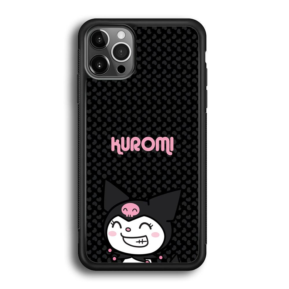 Kuromi Make The World Smile iPhone 12 Pro Max Case-Rubber Black (2D Case)-Oxvistore