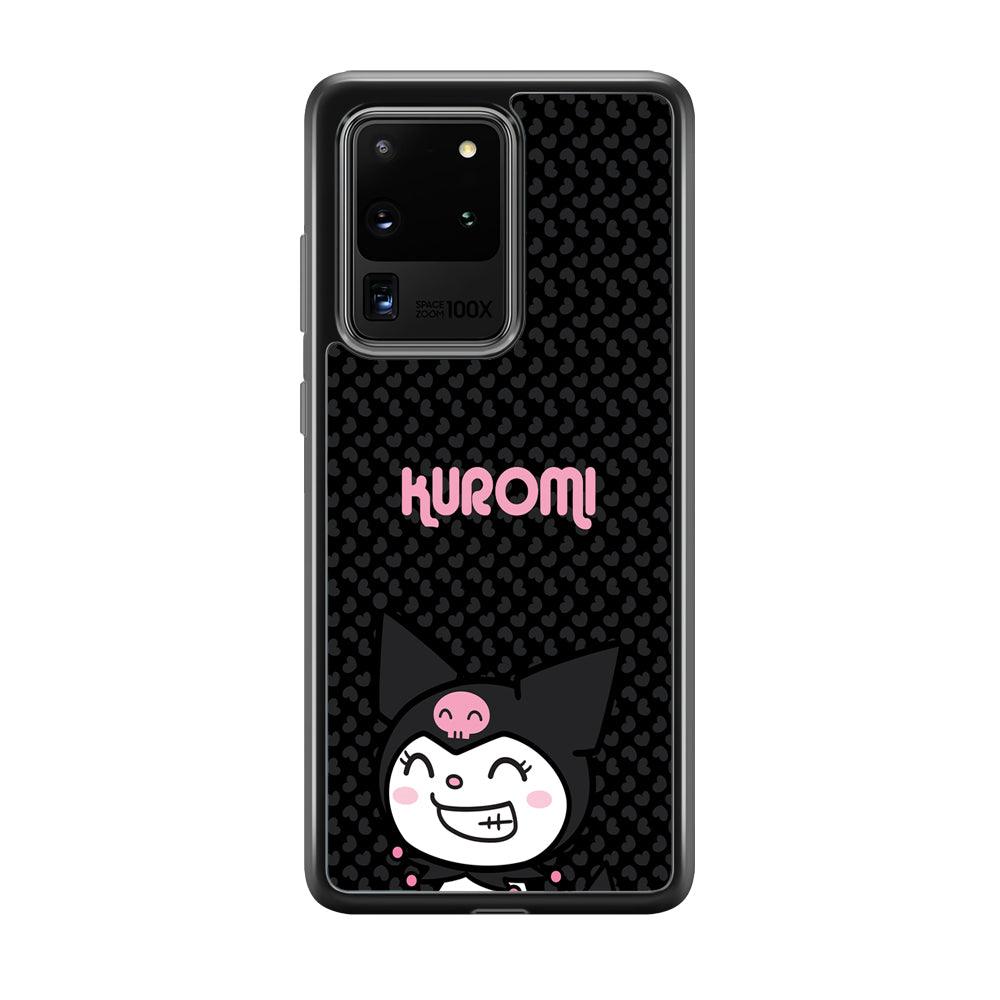Kuromi Make The World Smile Samsung Galaxy S20 Ultra Case-Rubber Black (2D Case)-Oxvistore