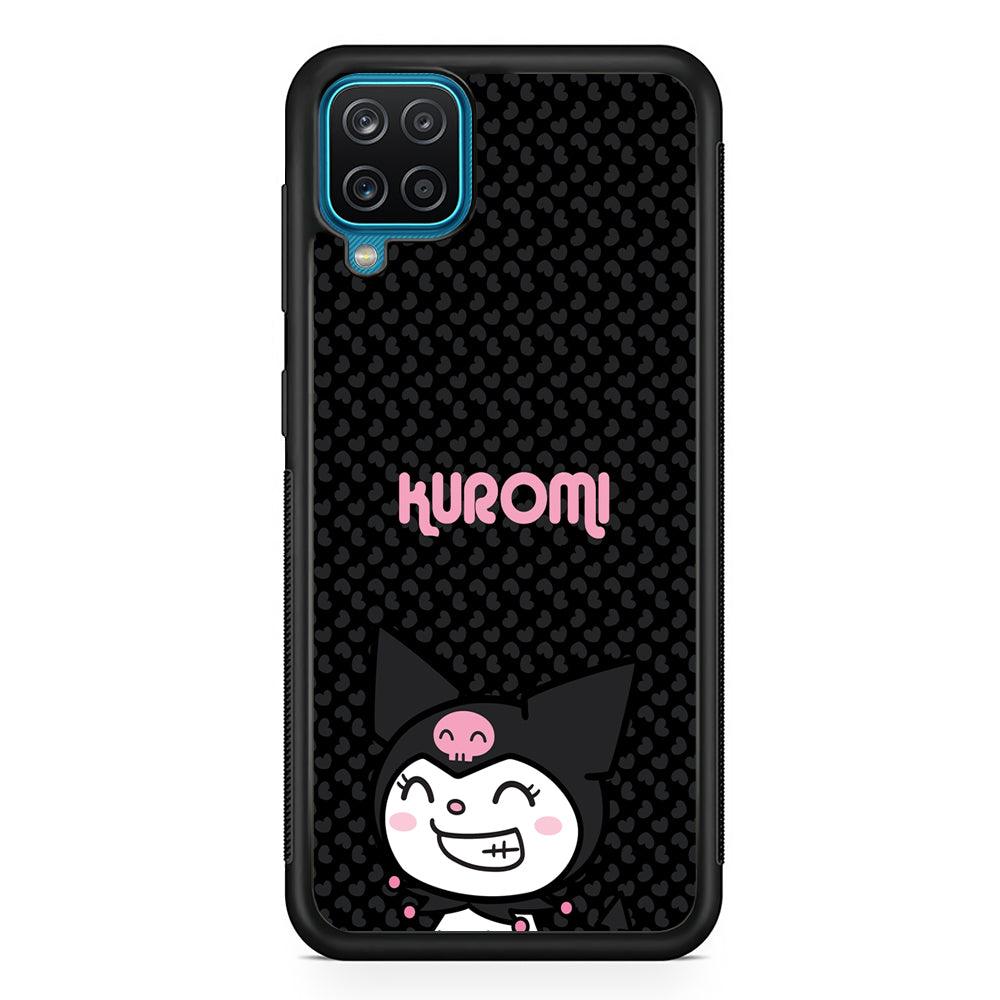 Kuromi Make The World Smile Samsung Galaxy A12 Case-Rubber Black (2D Case)-Oxvistore
