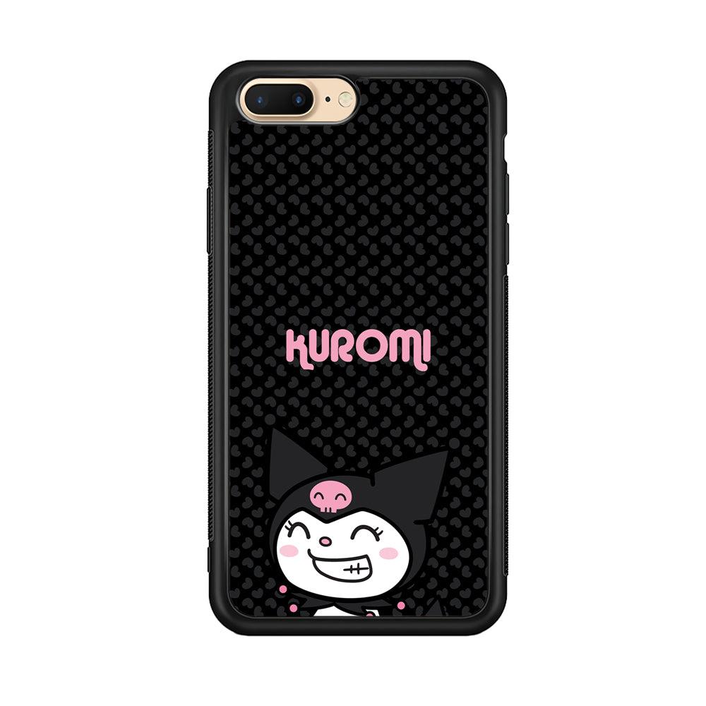 Kuromi Make The World Smile iPhone 8 Plus Case-Rubber Black (2D Case)-Oxvistore