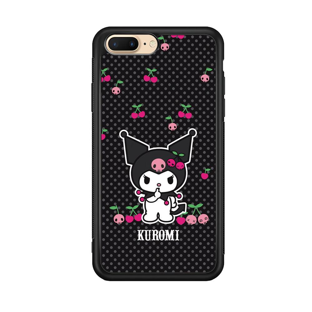 Kuromi Please Keep Silent iPhone 8 Plus Case-Rubber Black (2D Case)-Oxvistore