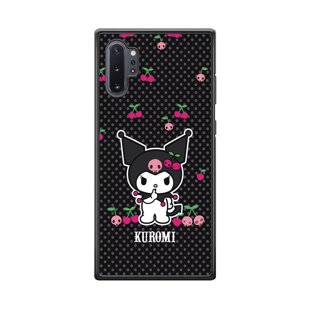 Kuromi Please Keep Silent Samsung Galaxy Note 10 Plus Case-Rubber Black (2D Case)-Oxvistore