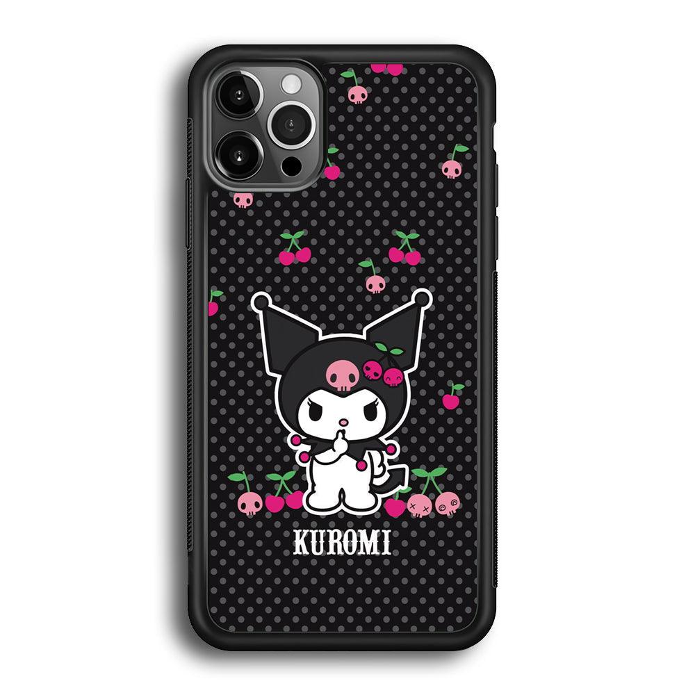 Kuromi Please Keep Silent iPhone 12 Pro Case-Rubber Black (2D Case)-Oxvistore