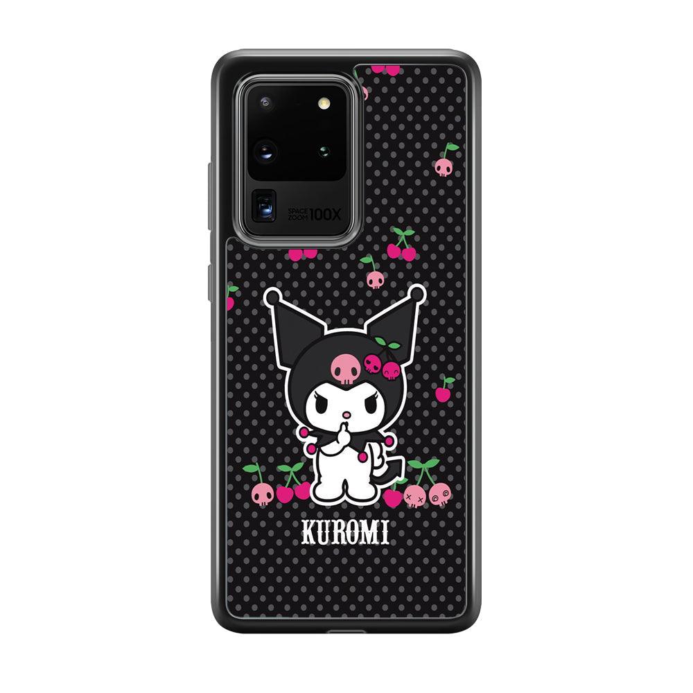 Kuromi Please Keep Silent Samsung Galaxy S20 Ultra Case-Rubber Black (2D Case)-Oxvistore