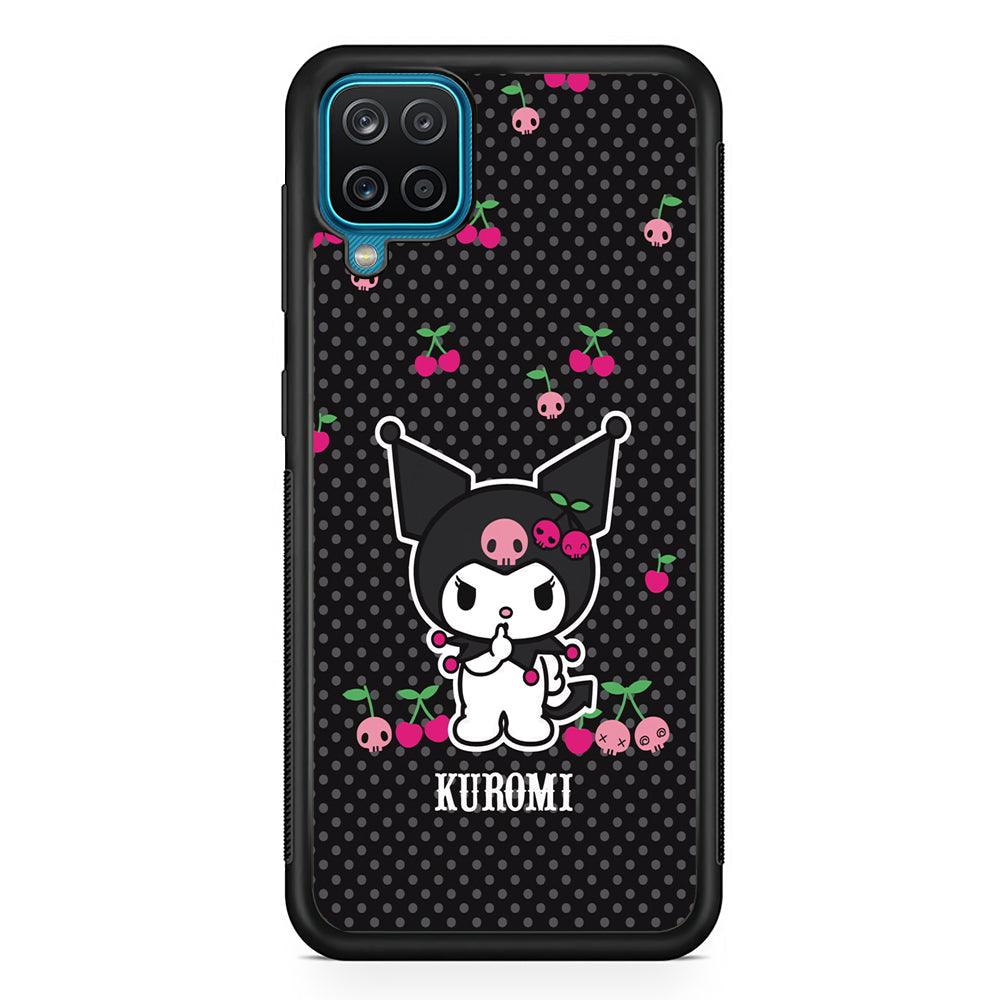 Kuromi Please Keep Silent Samsung Galaxy A12 Case-Rubber Black (2D Case)-Oxvistore