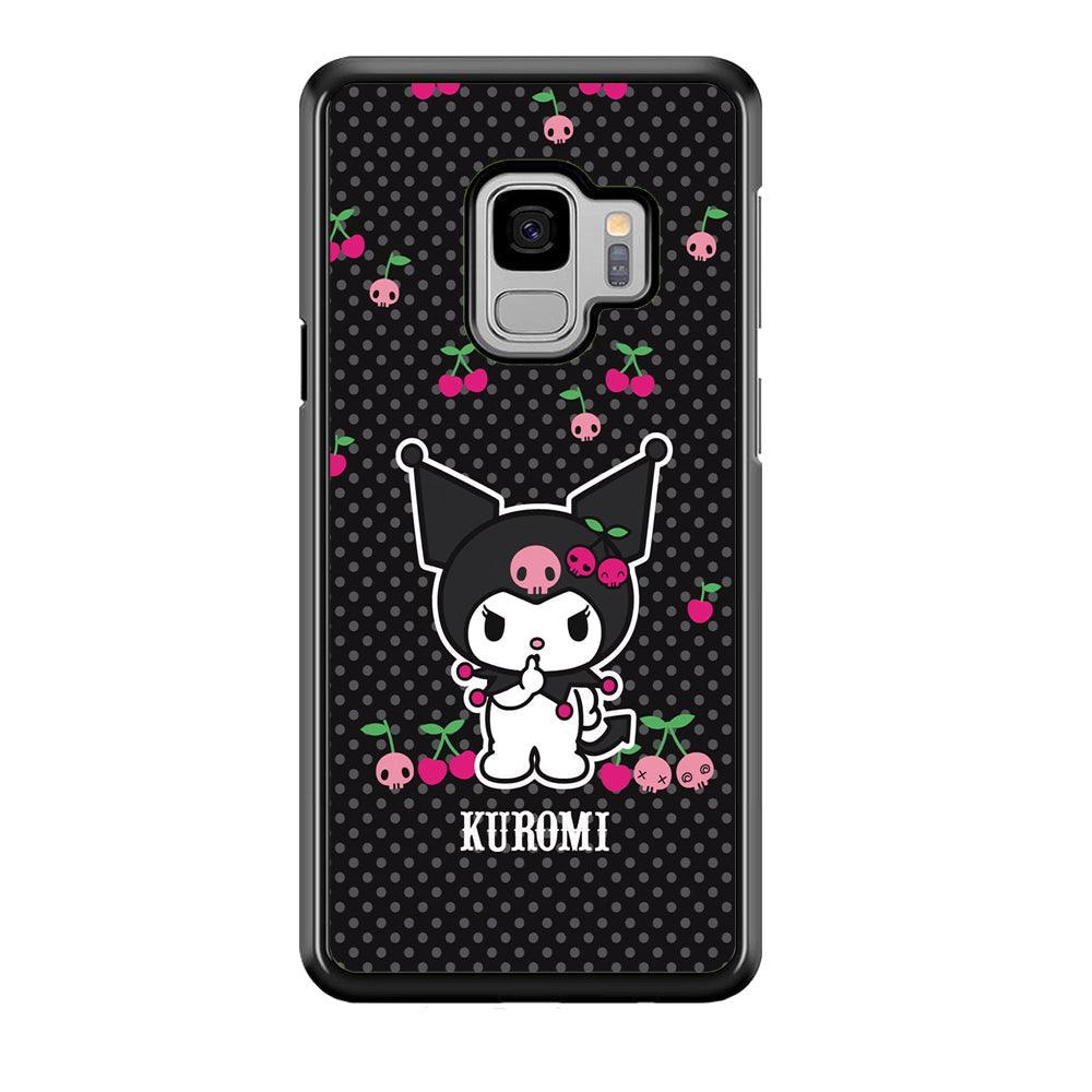 Kuromi Please Keep Silent Samsung Galaxy S9 Case-Rubber Black (2D Case)-Oxvistore