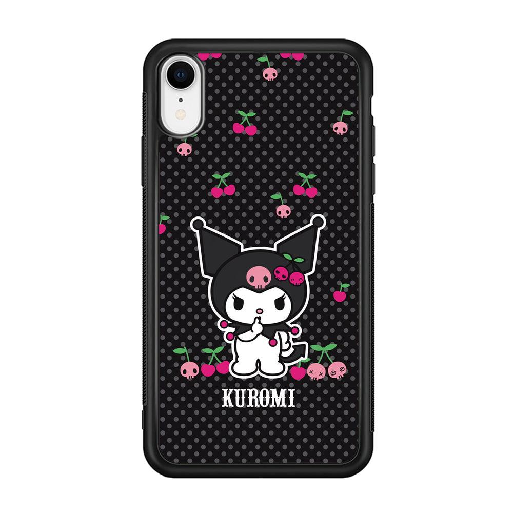 Kuromi Please Keep Silent iPhone XR Case-Rubber Black (2D Case)-Oxvistore