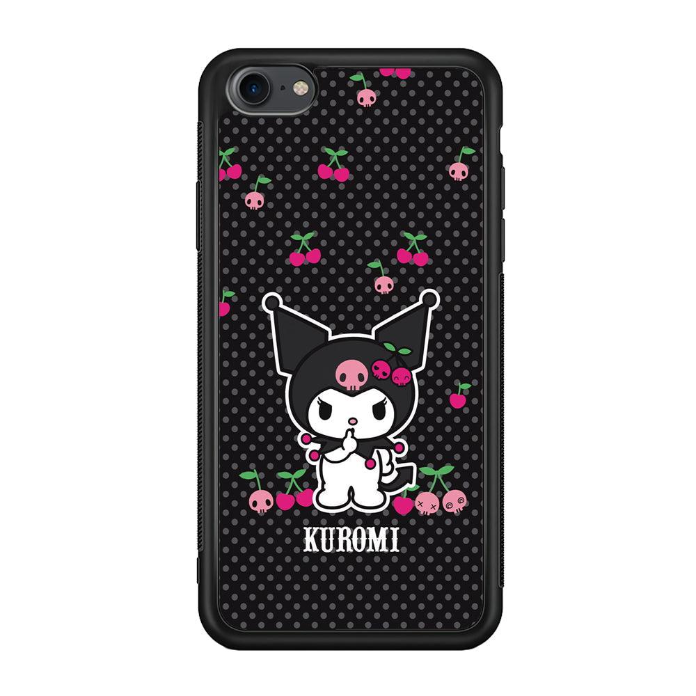 Kuromi Please Keep Silent iPhone 8 Case-Rubber Black (2D Case)-Oxvistore