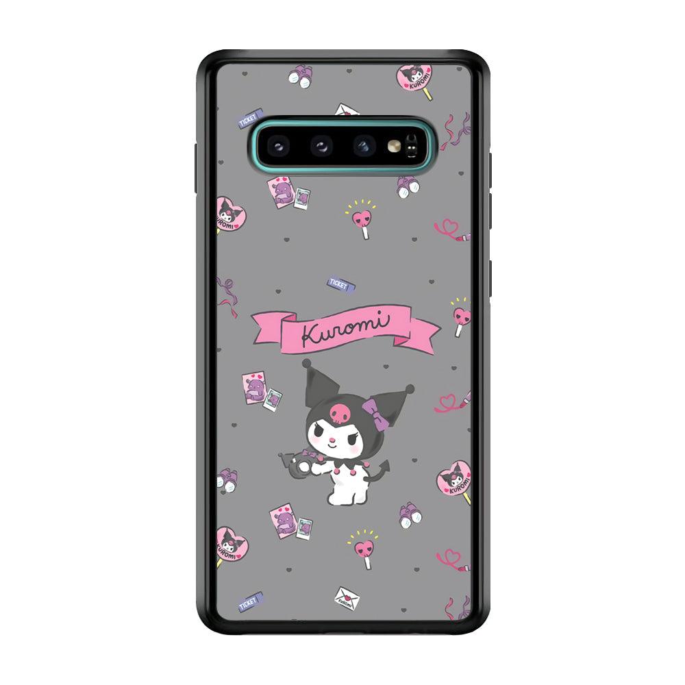 Kuromi Stage and Party Samsung Galaxy S10 Case-Rubber Black (2D Case)-Oxvistore