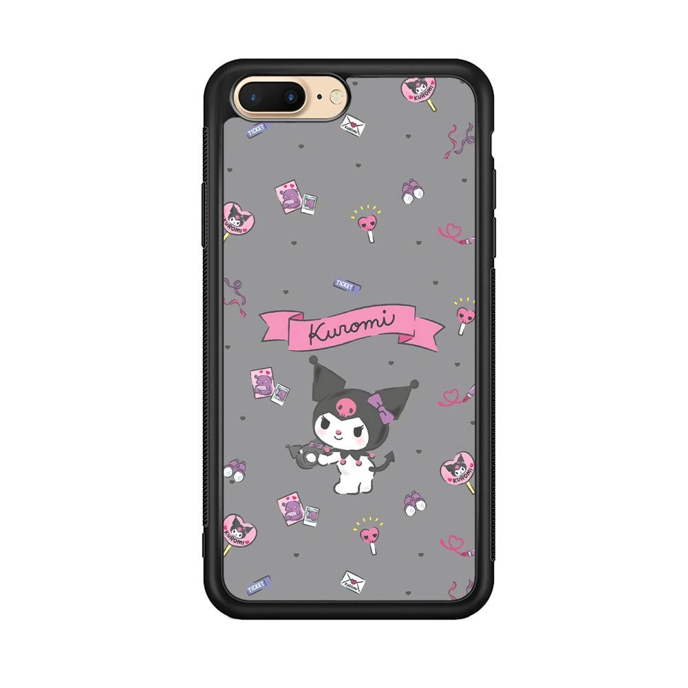 Kuromi Stage and Party iPhone 8 Plus Case-Rubber Black (2D Case)-Oxvistore