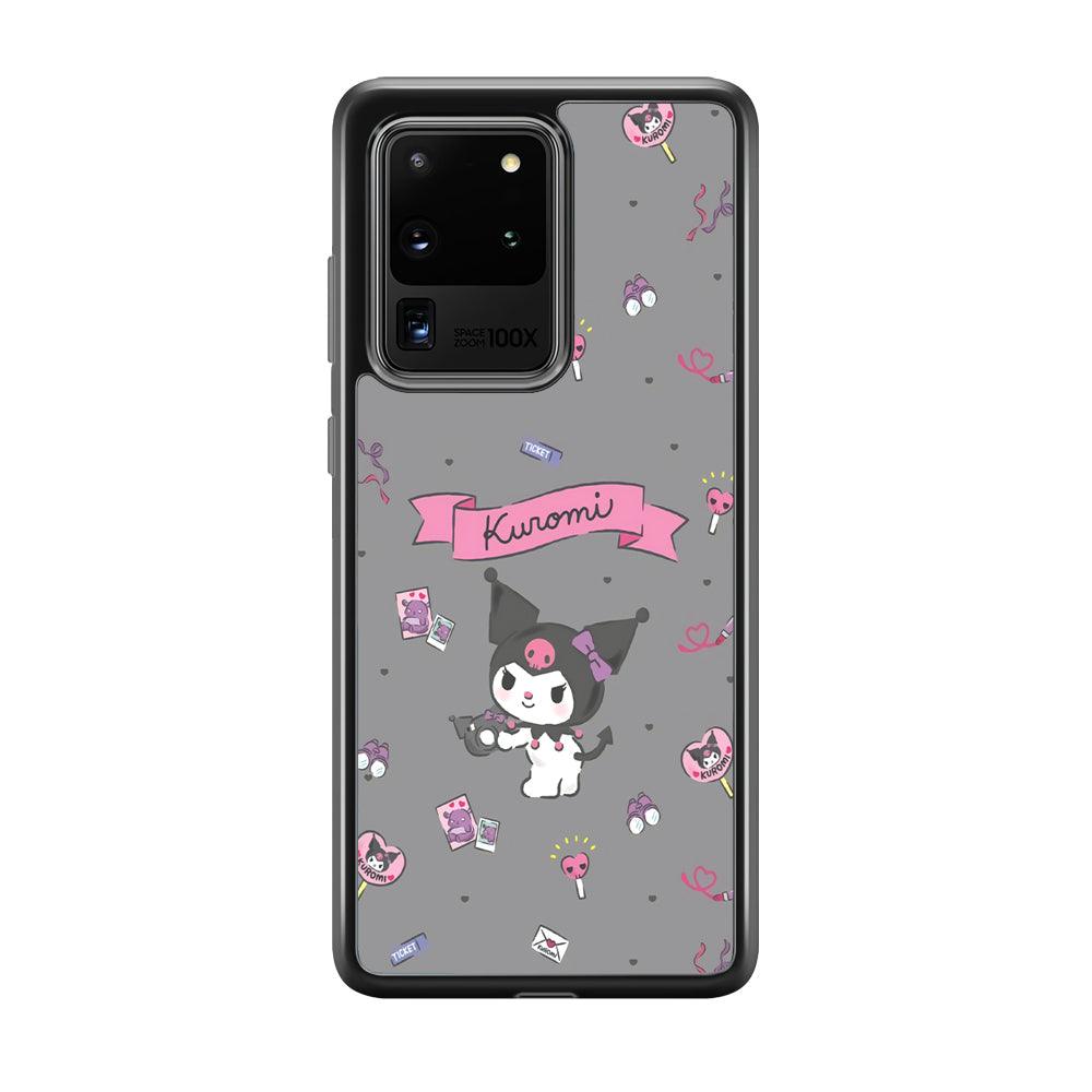 Kuromi Stage and Party Samsung Galaxy S20 Ultra Case-Rubber Black (2D Case)-Oxvistore