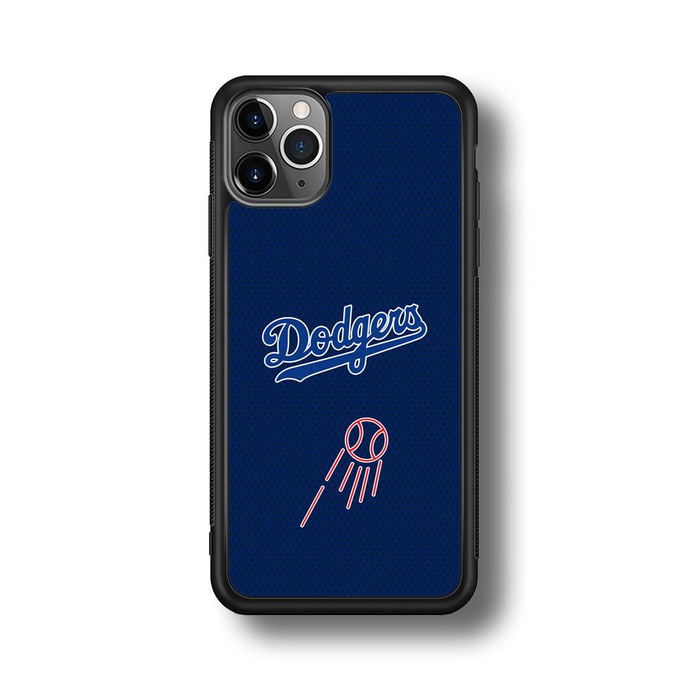 LA Dodgers Black Spot Patern iPhone 11 Pro Case-Rubber Black (2D Case)-Oxvistore