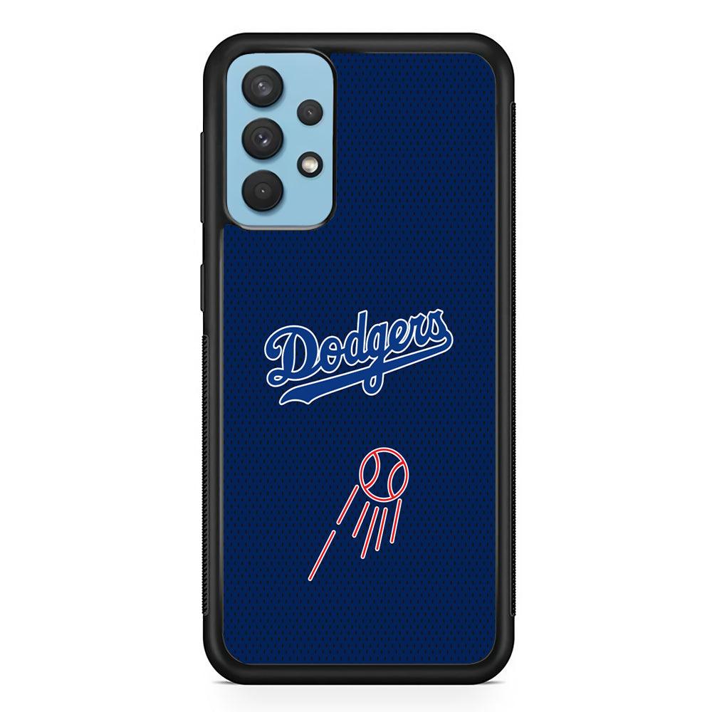 LA Dodgers Black Spot Patern Samsung Galaxy A32 Case-Rubber Black (2D Case)-Oxvistore