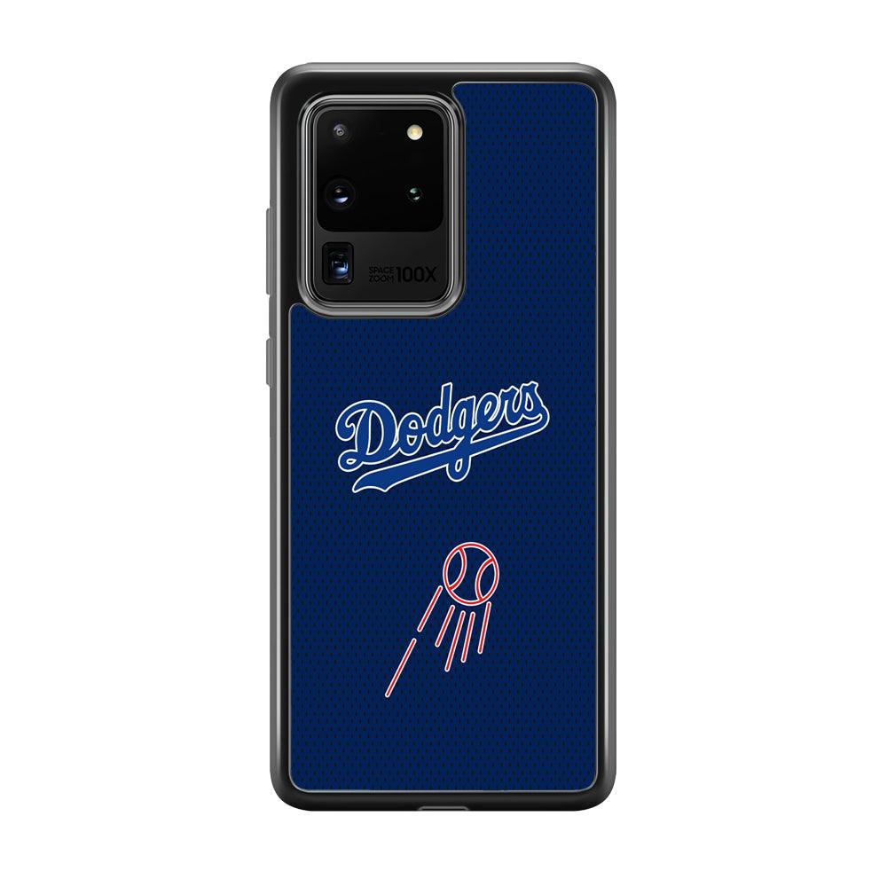 LA Dodgers Black Spot Patern Samsung Galaxy S20 Ultra Case-Rubber Black (2D Case)-Oxvistore