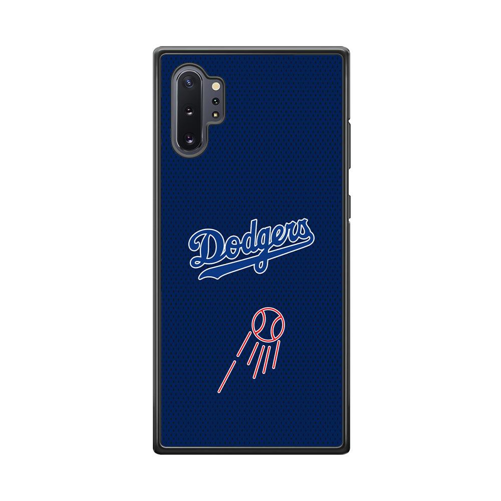 LA Dodgers Black Spot Patern Samsung Galaxy Note 10 Plus Case-Rubber Black (2D Case)-Oxvistore