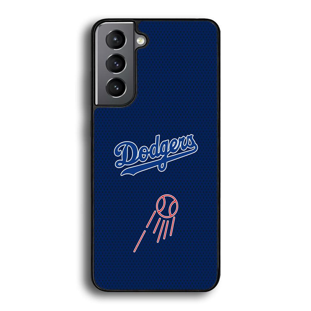 LA Dodgers Black Spot Patern Samsung Galaxy S23 Case-Rubber Black (2D Case)-Oxvistore
