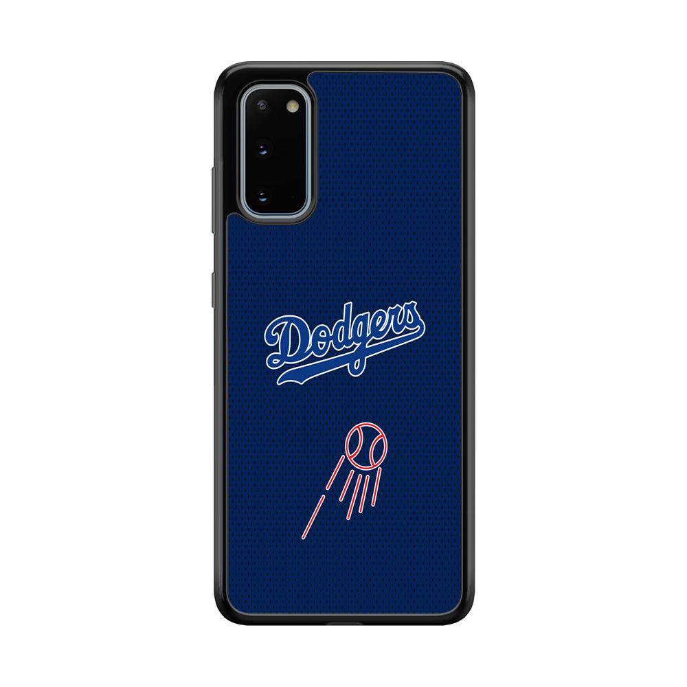 LA Dodgers Black Spot Patern Samsung Galaxy S20 Case-Rubber Black (2D Case)-Oxvistore