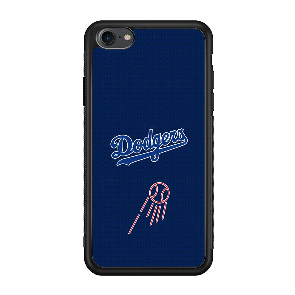 LA Dodgers Black Spot Patern iPhone 8 Case-Rubber Black (2D Case)-Oxvistore