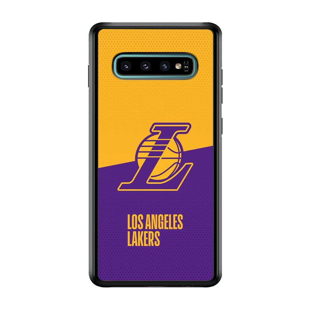 LA Lakers Handheld The Victory Samsung Galaxy S10 Case-Rubber Black (2D Case)-Oxvistore